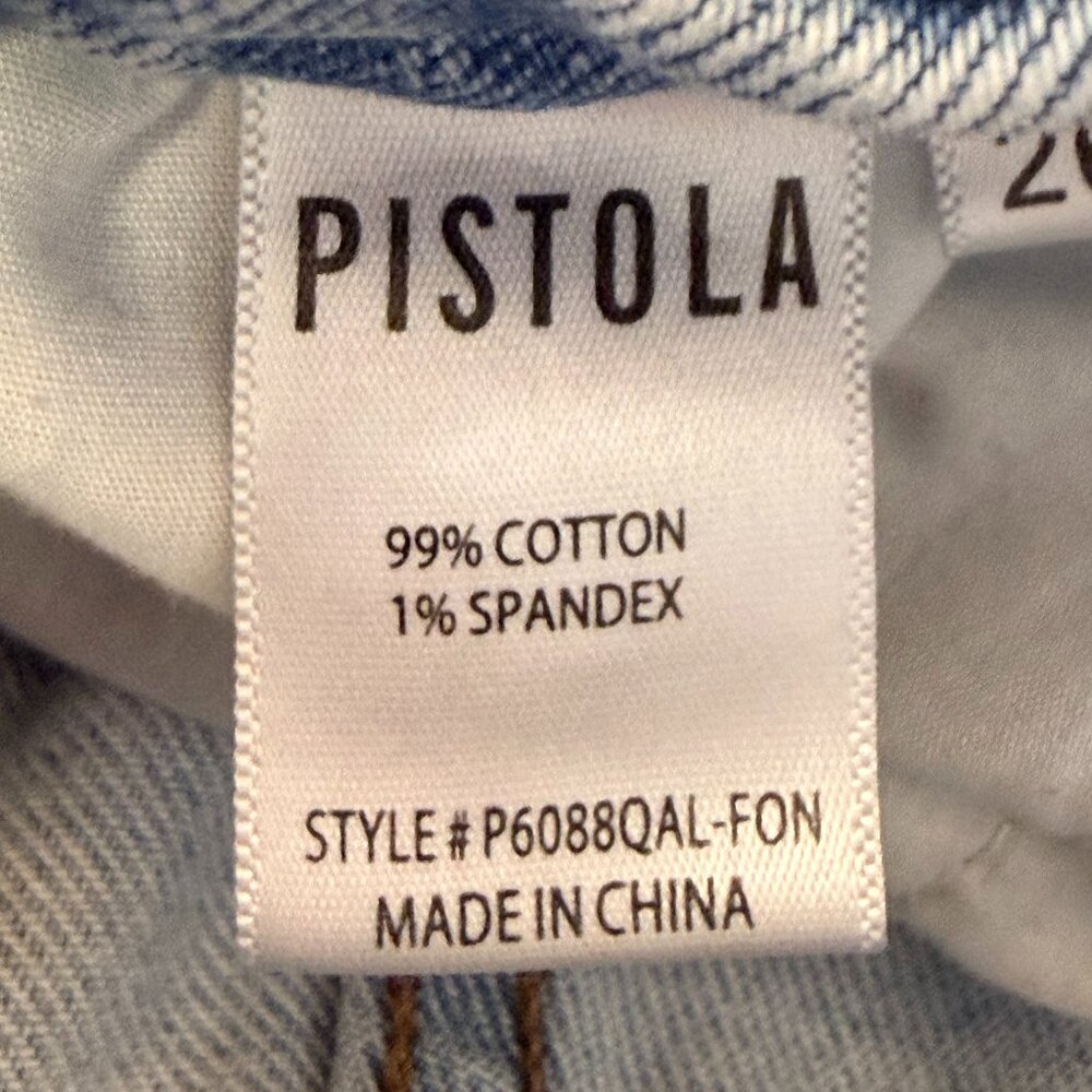 PISTOLA Light Wash Distressed Straight Jeans Size 26 - Picture 8 of 9